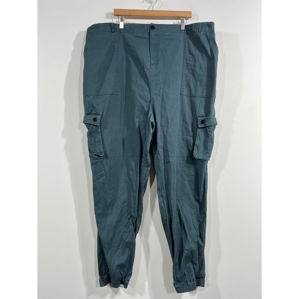 Wondery Isabel Outdoor Cargo Pants Teal Blue Green Tall 5XL Jogger Hiking Belted